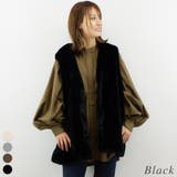 ブラック | フェイクファーミドル丈ジレ | A.NATALY