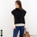ブラック | モヘアタッチケーブルクロップドベスト | A.NATALY
