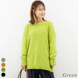 グリーン | 配色ブークレーチュニック | A.NATALY