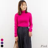 ピンク | リブショートタートルプルオーバー | A.NATALY