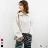 アイボリー | 起毛糸ハーフジップニット | A.NATALY