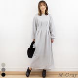 M-グレー | 裏毛ウエストタックワンピース | A.NATALY