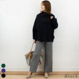 ブラック | 幾何学柄ニットパンツ | A.NATALY