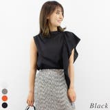 ブラック | アシメフリルノースリーブブラウス | A.NATALY