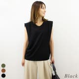 ブラック | タックショルダードレープノースリーブ | A.NATALY
