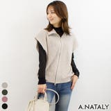 グレージュ | ジップフライオフタートルニットベスト | A.NATALY