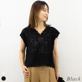 ブラック | クロシェ編みトップス | A.NATALY