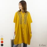 ライラック | 刺繍モモンガシャツワンピース | A.NATALY