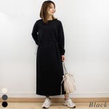 ブラック | 裏毛ウエストドロストロングワンピース | A.NATALY