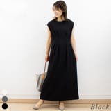 ブラック | ウエストタックノースリプルオーバーワンピース | A.NATALY