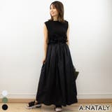 ブラック | 天竺×ワッシャードッキングワンピース | A.NATALY