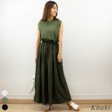 カーキ | 天竺×ワッシャードッキングワンピース | A.NATALY