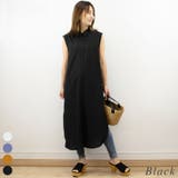 ブラック | ノースリロングシャツワンピース | A.NATALY
