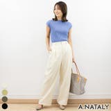 アイボリー | リネンライクスラブタックパンツ | A.NATALY