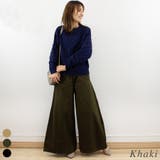 カーキ | ウエストゴムツイルバギーパンツ | A.NATALY
