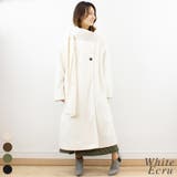 ホワイトエクリュ | ビッグストール付ノーカラーコート | A.NATALY