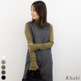 カーキ | ハイネック指穴カットソー | A.NATALY