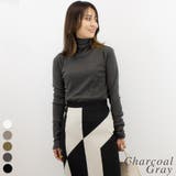 チャコールグレー | ハイネック指穴カットソー | A.NATALY