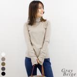 グレーベージュ | ハイネック指穴カットソー | A.NATALY