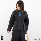 ブラック | ダンボールニットガウンジャケット | A.NATALY