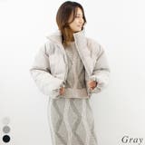 グレー | ファイバーダウンスタンドカラーショート丈ジャケット | A.NATALY