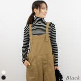 ブラック | ボーダーリブ編み袖ボタンプルオーバー | A.NATALY