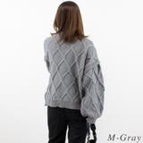 ダイヤ柄ケーブルハイネックプルオーバー | A.NATALY | 詳細画像3 