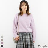 パープル | ウール混シャギーニット | A.NATALY