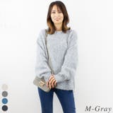 M-グレー | ウール混モヘアライククルーネックプルオーバー | A.NATALY
