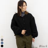 ブラック | ポップコーン前後２WAYカーディガン | A.NATALY