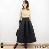 ブラック | ダイヤキルティングタックスカート | A.NATALY