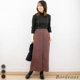 ボルドー | ツイードチェックタイトスカート | A.NATALY