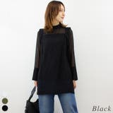 ブラック | レースデコルテシアーブラウス | A.NATALY