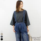 チャコールグレー | ボートネック７分袖ドルマンＴシャツ | A.NATALY