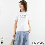 オフ×シルバー | ロゴ消し箔プリントTシャツ | A.NATALY