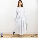 オフホワイト | ストライプウエストタックワンピース | A.NATALY