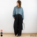 ブラック | シアーリヨセルスリータックパンツ | A.NATALY