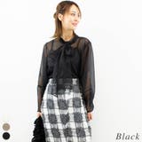 ブラック | オーガンジーボウタイブラウス | A.NATALY