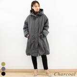 チャコール | ブライトタフタファイバーダウンバルーンコート | A.NATALY