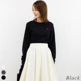 ブラック | ハート刺繍ロンT | A.NATALY