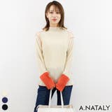 アイボリー | プリーツ配色ハイネック | A.NATALY