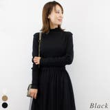ブラック | ハイネックリブメローカットソー | A.NATALY