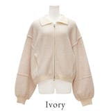 ブークレ×アルパカタッチ襟付きニットブルゾン | A.NATALY | 詳細画像7 