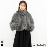 チャコール | プードルファーショート丈ジャケット | A.NATALY