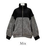 ファンシーツイード異素材切替スタンドブルゾン | A.NATALY | 詳細画像8 