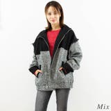 ファンシーツイード異素材切替スタンドブルゾン | A.NATALY | 詳細画像1 