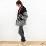 ファンシーツイード異素材切替スタンドブルゾン | A.NATALY | 詳細画像4 