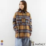 キャメル | シャギーチェックシャツジャケット | A.NATALY