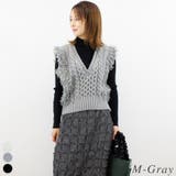 M-グレー | フリンジバルキーニットベスト | A.NATALY