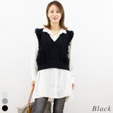 ブラック | フリンジバルキーニットベスト | A.NATALY